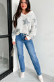 Stars Shining Bright Oversized Sweater (Ivory/Grey) - NanaMacs