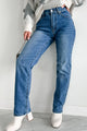 Newton Non-Distressed Vibrant Straight Leg Jeans (Medium Stone) - NanaMacs