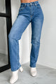 Newton Non-Distressed Vibrant Straight Leg Jeans (Medium Stone) - NanaMacs