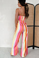Artistically Chic Tie-Front Striped Jumpsuit (Multi Stripe) - NanaMacs