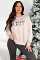 Slowing It Down Plaid "Cozy" Sweatshirt (Taupe) - NanaMacs