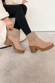 Autumn's Embrace Knit Cuff Chelsea Bootie (Sand) - NanaMacs