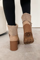 Autumn's Embrace Knit Cuff Chelsea Bootie (Sand) - NanaMacs