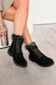 Raymond Furry Ankle Lace-Up Combat Boot (Black)