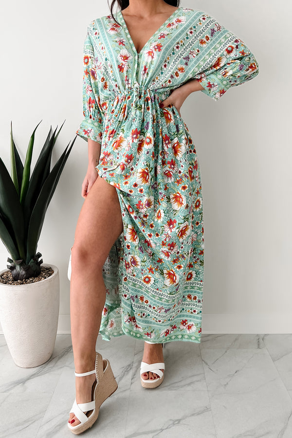 Fresh Mountain Air Floral Maxi Dress (Jade) - NanaMacs