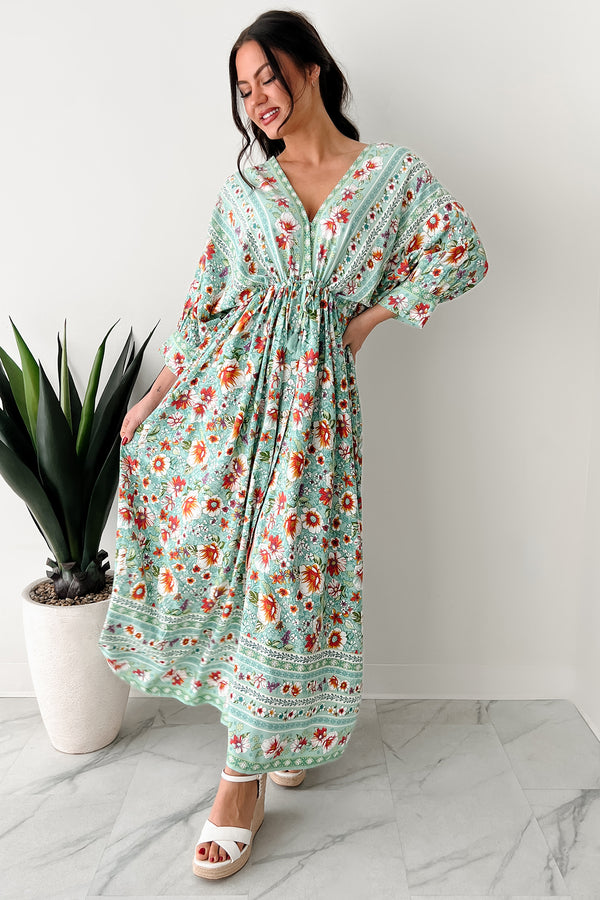 Fresh Mountain Air Floral Maxi Dress (Jade) - NanaMacs