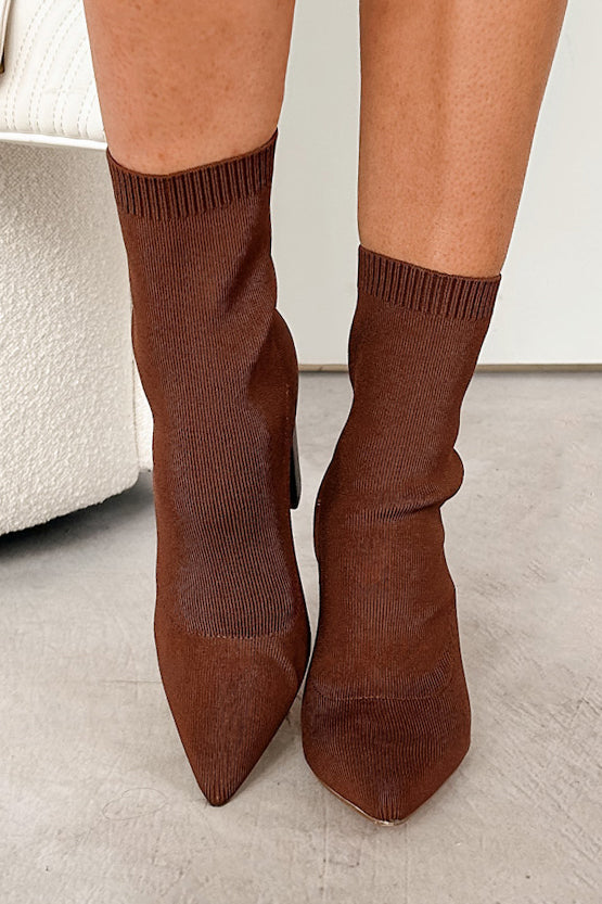 Ultimate Baddie Knit Booties (Chocolate) - NanaMacs