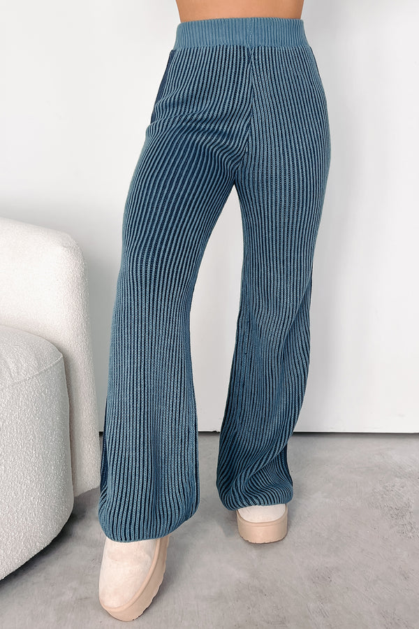 Salazar Two-Tone Striped Sweater & Pants Set (Denim/Navy) - NanaMacs