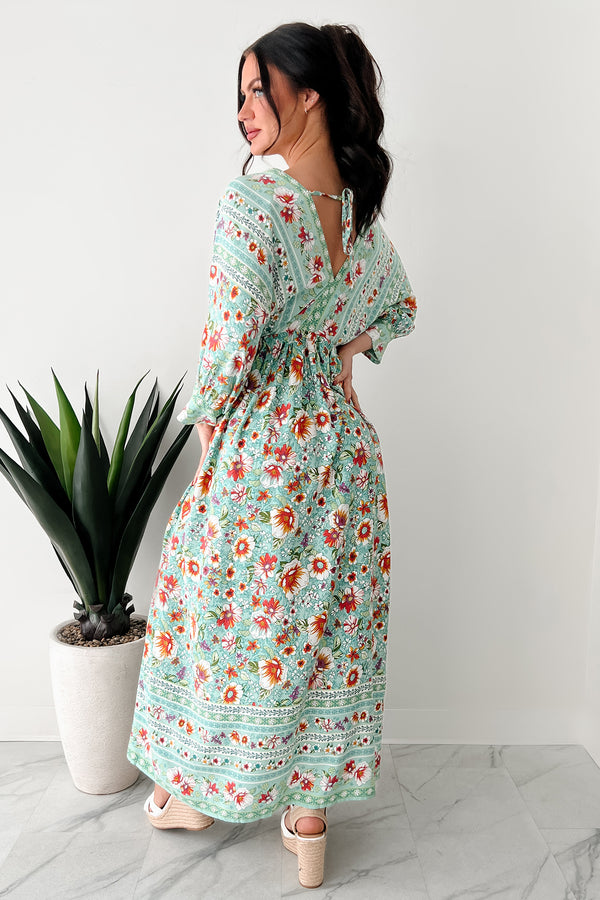 Fresh Mountain Air Floral Maxi Dress (Jade) - NanaMacs