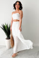 Spinning In Fields Two Piece Tube Top & Maxi Skirt Set (White) - NanaMacs