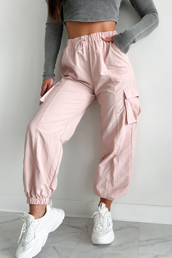 Always Winging It Cargo Joggers (Blush) - NanaMacs