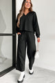 Working From Home Two-Piece Loungewear Set (Black) - NanaMacs