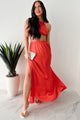 Sending Signals Halter Two Piece Maxi Set (Red Orange) - NanaMacs