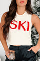 Steep Slopes Graphic Sweater Tank (Cream/Red) - NanaMacs