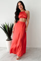 Sending Signals Halter Two Piece Maxi Set (Red Orange) - NanaMacs