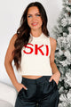 Steep Slopes Graphic Sweater Tank (Cream/Red) - NanaMacs