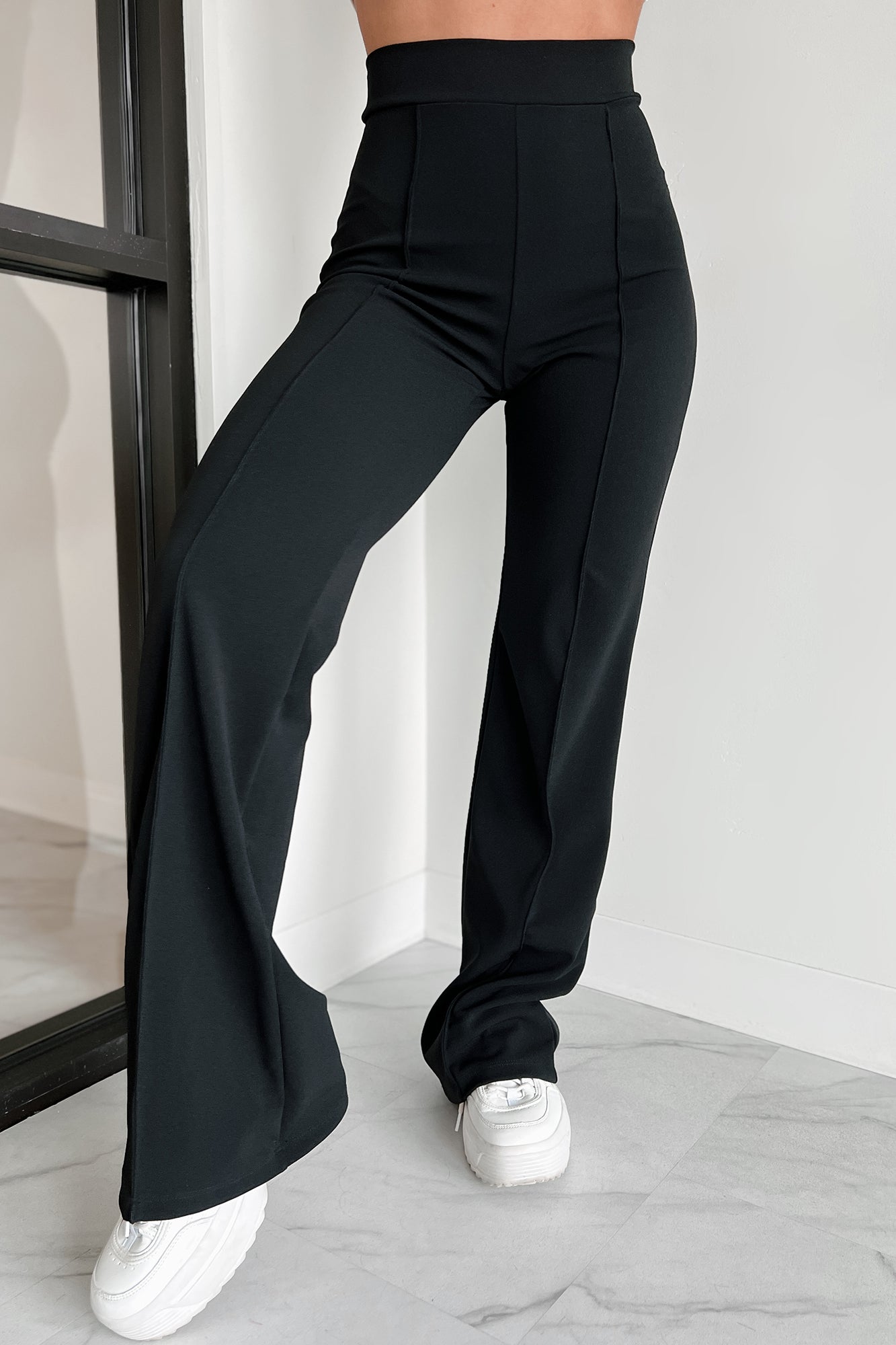 Work Talk High Waist Dress Pant (Black) - NanaMacs