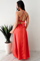 Sending Signals Halter Two Piece Maxi Set (Red Orange) - NanaMacs