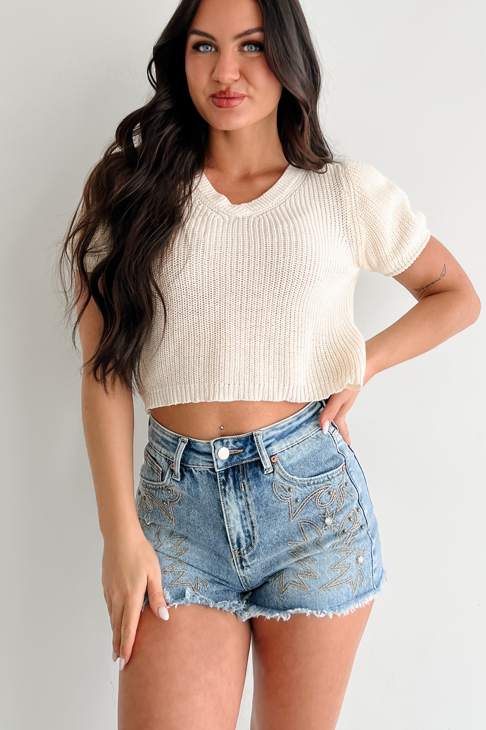 Comfort Meets Couture Puff Sleeve Sweater Top (Cream) - NanaMacs