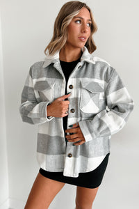 DOORBUSTER Dane Plaid Shacket (Grey) - NanaMacs