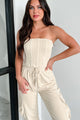 Very Competitive Corset & Jogger Set (Sand) - NanaMacs