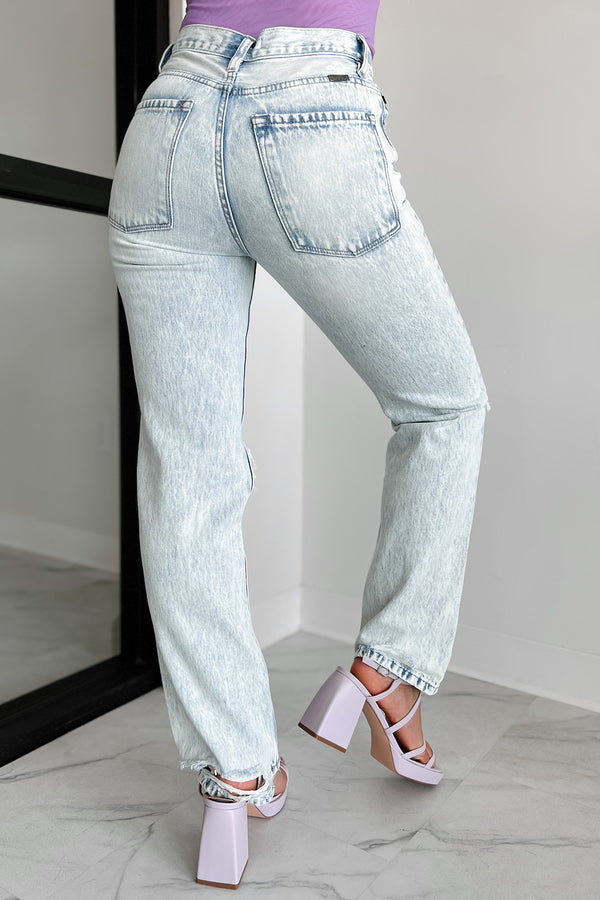 Bennett High Rise Distressed 90's Boyfriend Kancan Jeans (Light Acid) - NanaMacs