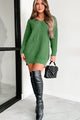 Striving For Greatness V-Neck Tunic Sweater (Forest Green) - NanaMacs