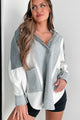 Blissful Weekend Oversized Hooded Pullover (Heather Grey) - NanaMacs