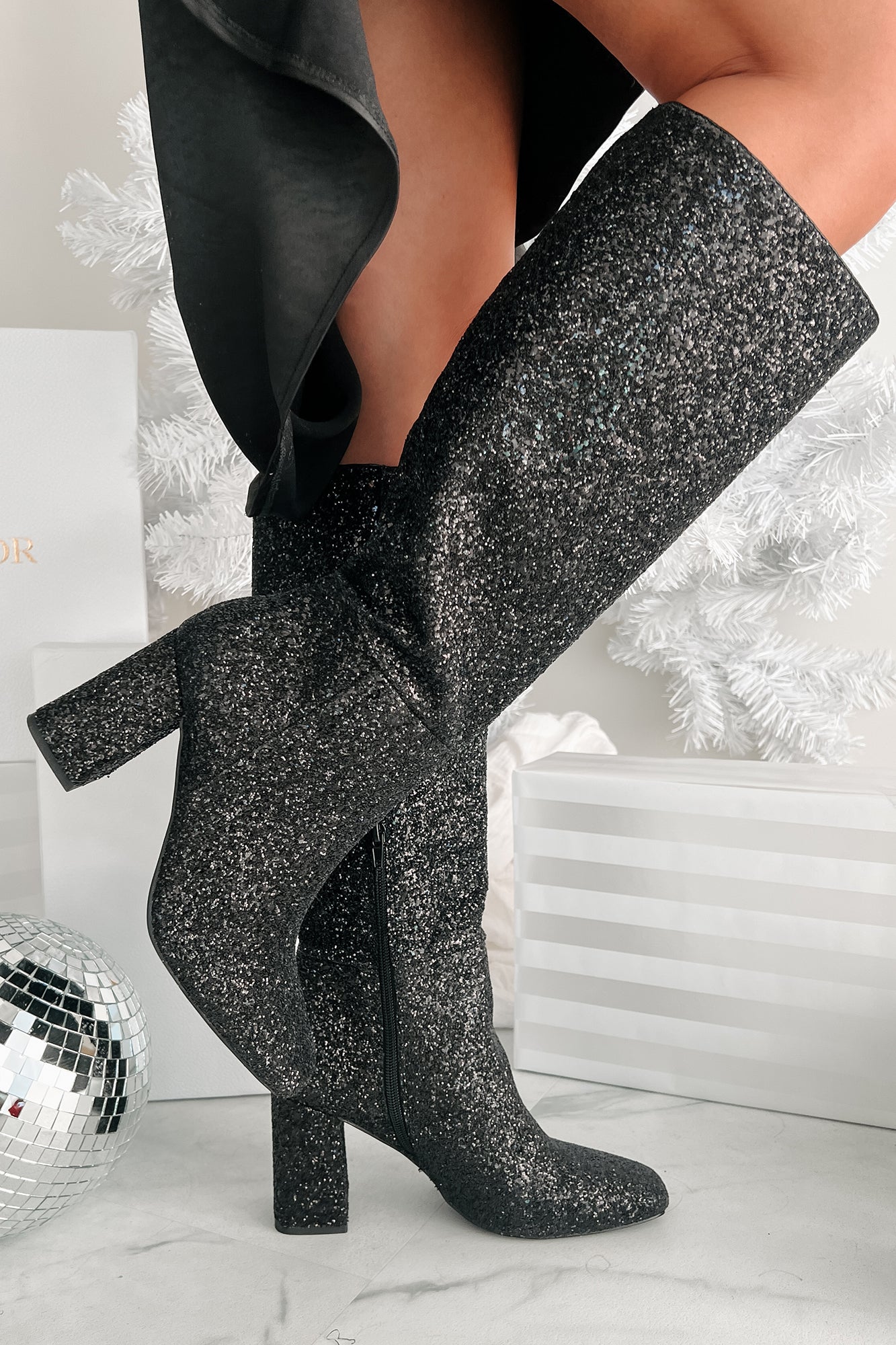 High shop glitter boots