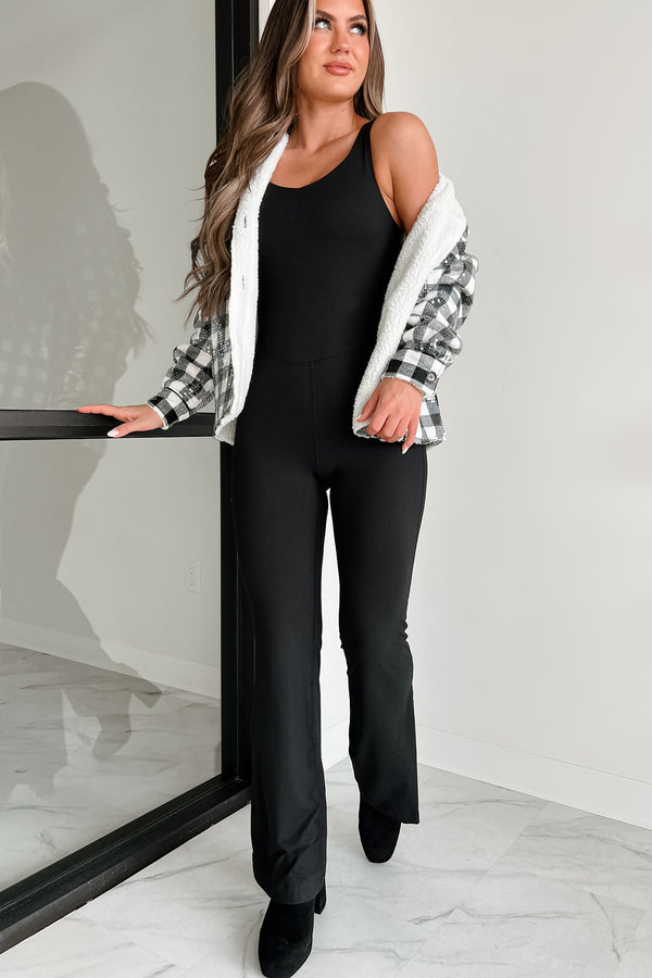 Total Motivation Flared Jumpsuit (Black) - NanaMacs