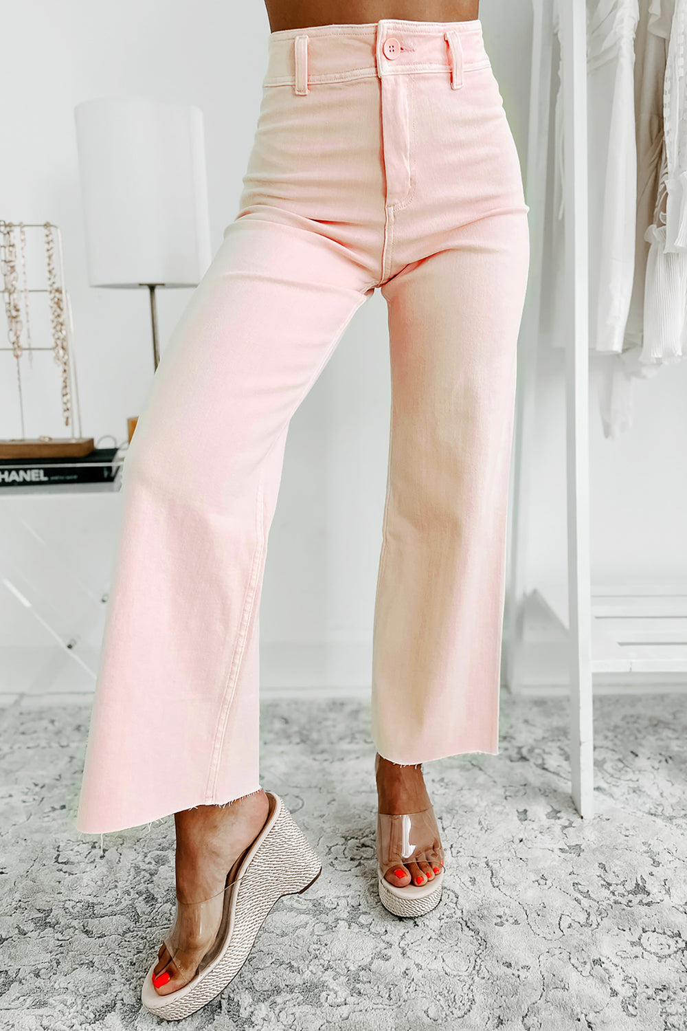 Staying True Wide Leg Jeans (Light Pink) - NanaMacs