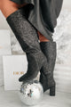 Flashy Finds Glitter Knee High Boots (Black Glitter) - NanaMacs