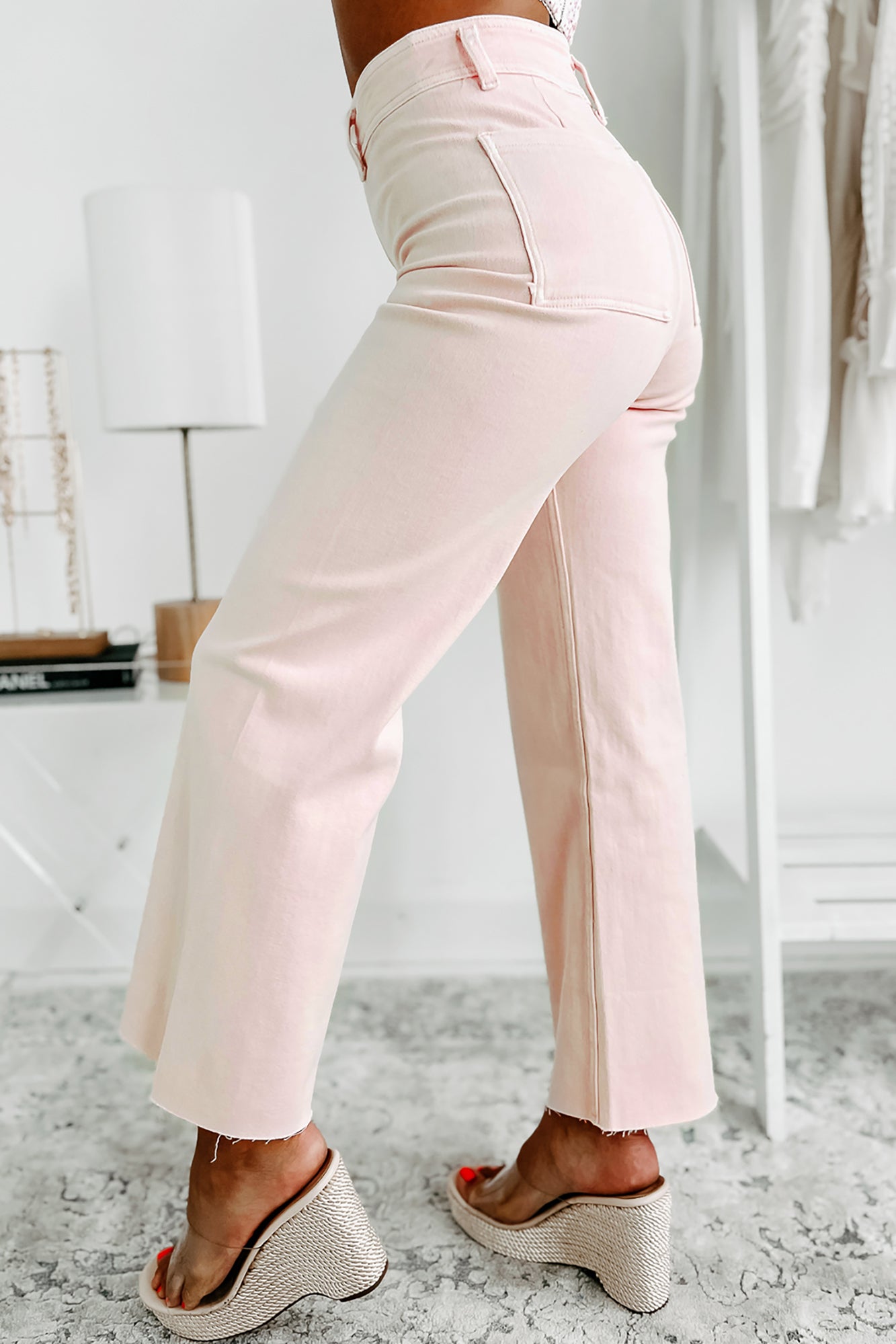 Staying True Wide Leg Jeans (Light Pink) - NanaMacs