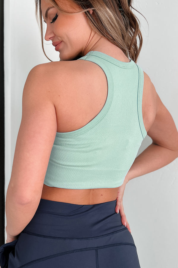 Easy Fix High-Neck Seamless Crop Tank (Blue Haze) - NanaMacs