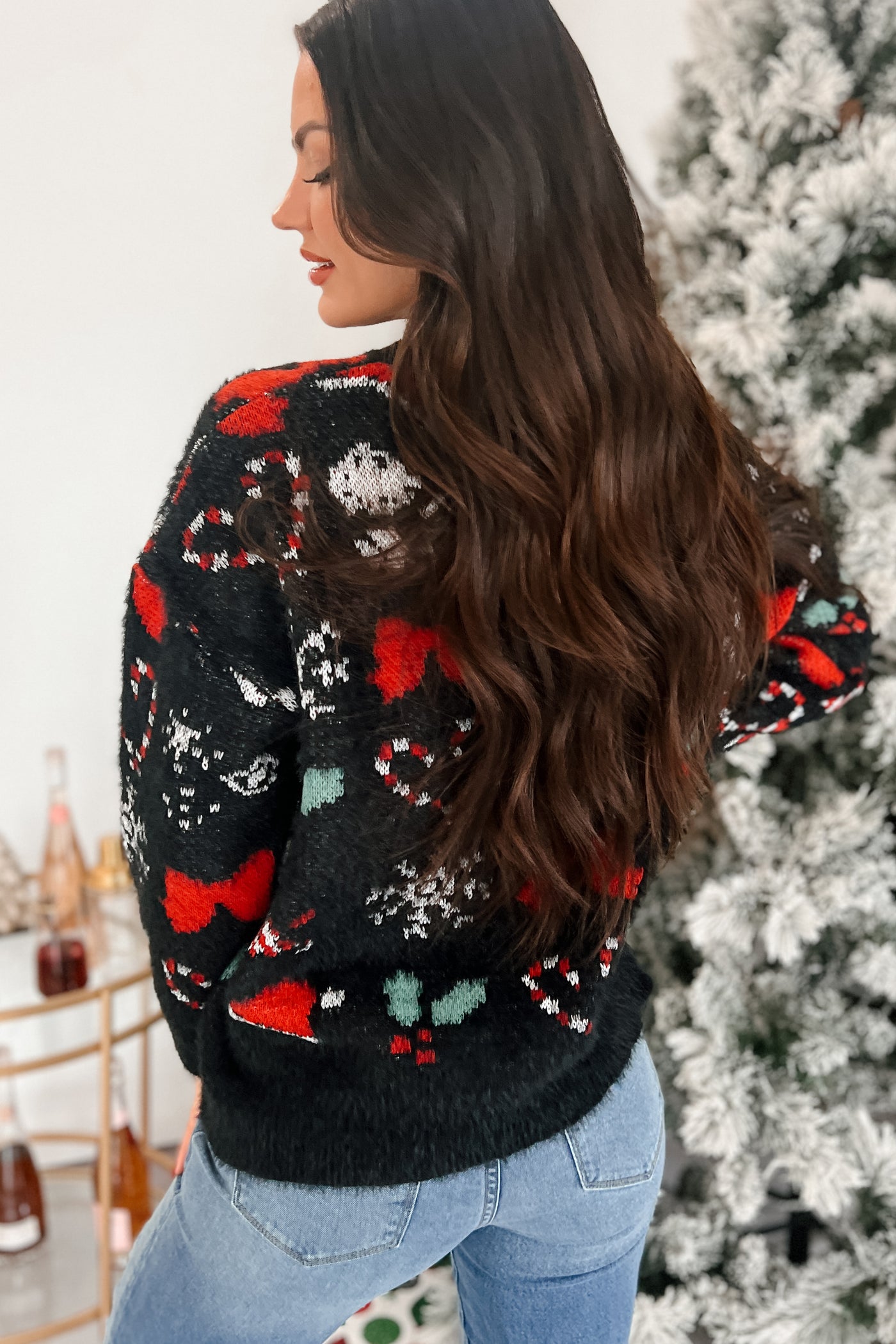 Just Christmas Things Oversized Holiday Sweater (Black Multi) - NanaMacs