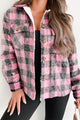 Country Bling Sherpa Lined Sequin Plaid Jacket (Pink) - NanaMacs