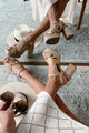 Trendy & Tropical Raffia Heeled Platform Sandals (Dark Natural) - NanaMacs