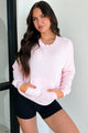 At Home Vibes Raglan Sleeve Pocket Sweatshirt (Pale Pink)