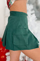 Ease On By Pleated Cargo Skirt (Dark Teal Green) - NanaMacs