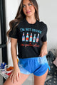 "I'm Not Drunk, I'm Patriotic" Raw Hem Graphic T-Shirt (Black) - Print On Demand - NanaMacs