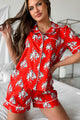 Dreams Of Love Silky Printed Pajama Set (Red) - NanaMacs