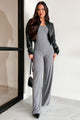 Kaylen Long Sleeve Square Neck Jumpsuit (Grey) - NanaMacs