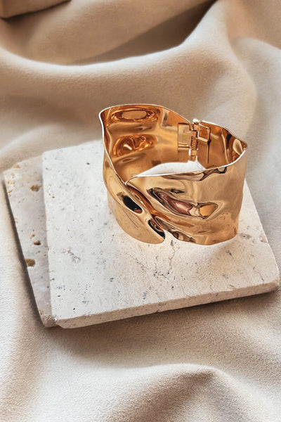 Destined For Decadence Metal Cuff Bracelet (Gold) - NanaMacs