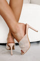 All Things Sparkly Rhinestone Mule Sandal (Nude Mesh)