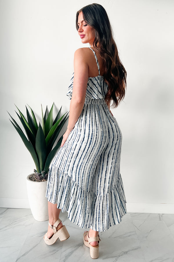 Idyllic Days Striped Wide Leg Jumpsuit (Blue/White) - NanaMacs