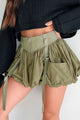 Rebel By Choice Strap Detail Bubble Skirt (Olive) - NanaMacs