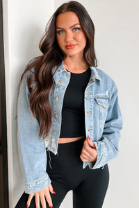 DOORBUSTER Cairo Distressed Denim Crop Jacket (Medium Denim) - NanaMacs