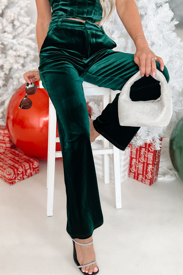 Endless Refinement Velvet Pants (Green) - NanaMacs