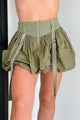 Rebel By Choice Strap Detail Bubble Skirt (Olive) - NanaMacs