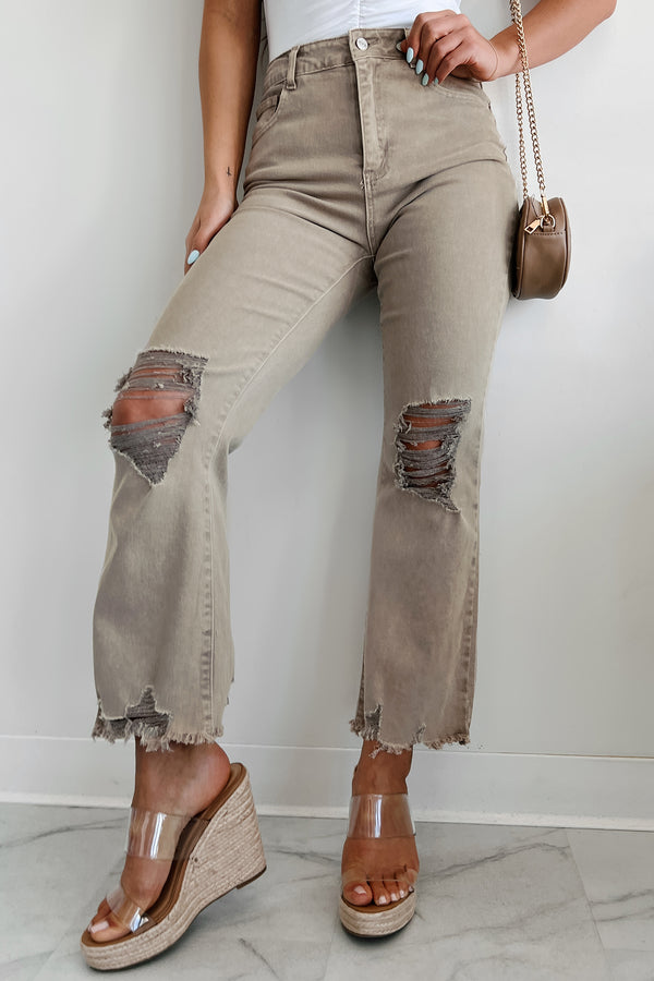 Lachlan High Rise Distressed Straight Leg Jeans (Ash Mocha) - NanaMacs